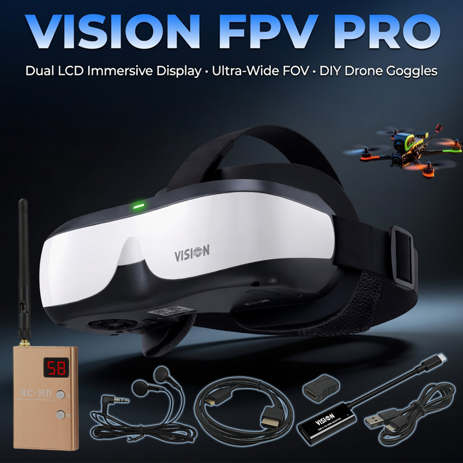 FPV Goggles, Head-Mounted Disp - Fpv Drone Goggles review and price